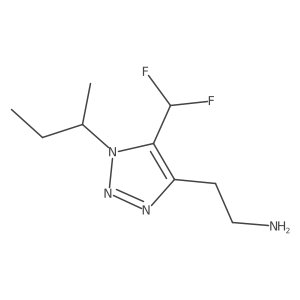 2-[1-(butan-2-yl)-5-(difluoromethyl)-1H-1,2,3-triazol-4-yl]ethan-1-amine结构式