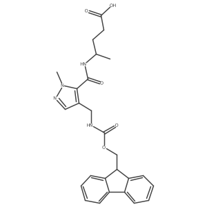 4-({4-[({[(9H-fluoren-9-yl)methoxy]carbonyl}amino)methyl]-1-methyl-1H-pyrazol-5-yl}formamido)pentanoic acid结构式