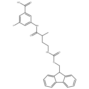 3-[4-({[(9H-fluoren-9-yl)methoxy]carbonyl}amino)-2-methylbutanamido]-5-fluorobenzoic acid结构式