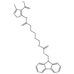 5-[6-({[(9H-fluoren-9-yl)methoxy]carbonyl}amino)hexanamido]-3-methyl-1,2-thiazole-4-carboxylic acid Structure
