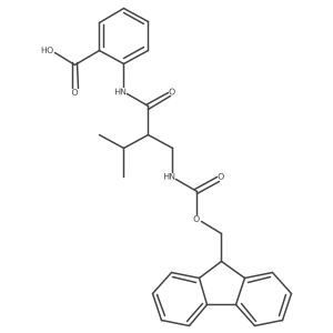 2-{2-[({[(9H-fluoren-9-yl)methoxy]carbonyl}amino)methyl]-3-methylbutanamido}benzoic acid Structure
