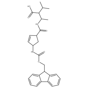 3-{[4-({[(9H-fluoren-9-yl)methoxy]carbonyl}amino)cyclopent-2-en-1-yl]formamido}-2-(propan-2-yl)butanoic acid结构式