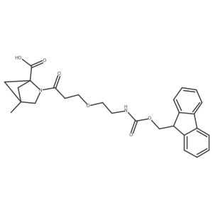 2-{3-[2-({[(9H-fluoren-9-yl)methoxy]carbonyl}amino)ethoxy]propanoyl}-4-methyl-2-azabicyclo[2.1.1]hexane-1-carboxylic acid Structure