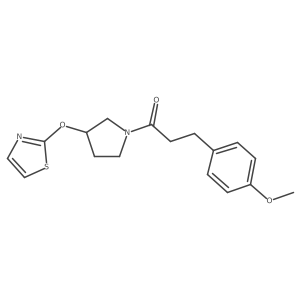 3-(4-Methoxyphenyl)-1-(3-(thiazol-2-yloxy)pyrrolidin-1-yl)propan-1-one结构式