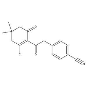 4-[2-(2-Chloro-4,4-dimethyl-6-oxo-1-cyclohexen-1-yl)-2-oxoethyl]benzonitrile结构式