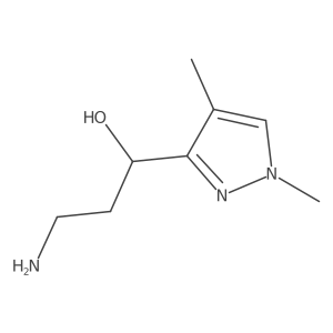 (1R)-3-amino-1-(1,4-dimethyl-1H-pyrazol-3-yl)propan-1-ol Structure