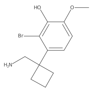 3-[1-(Aminomethyl)cyclobutyl]-2-bromo-6-methoxyphenol结构式