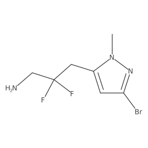 3-(3-bromo-1-methyl-1H-pyrazol-5-yl)-2,2-difluoropropan-1-amine结构式