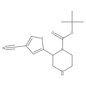 Tert-butyl 2-(4-cyanothiophen-2-yl)piperazine-1-carboxylate结构式