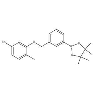 2-[3-[(5-Bromo-2-methyl-phenoxy)methyl]phenyl]-4,4,5,5-tetramethyl-1,3,2-dioxaborolane结构式
