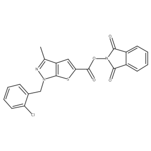 1,3-dioxo-2,3-dihydro-1H-isoindol-2-yl 1-[(2-chlorophenyl)methyl]-3-methyl-1H-thieno[2,3-c]pyrazole-5-carboxylate Structure