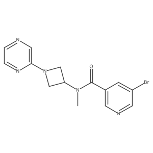 5-bromo-N-methyl-N-[1-(pyrazin-2-yl)azetidin-3-yl]pyridine-3-carboxamide结构式