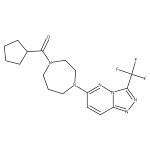 1-Cyclopentanecarbonyl-4-[3-(trifluoromethyl)-[1,2,4]triazolo[4,3-b]pyridazin-6-yl]-1,4-diazepane结构式