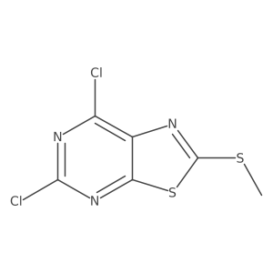 5,7-Dichloro-2-(methylthio)thiazolo[5,4-d]pyrimidine结构式
