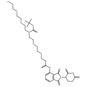 tert-butyl N-[2-[2-(2-aminoethoxy)ethoxy]ethyl]-N-[2-[2-[3-[[2-(2,6-dioxo-3-piperidyl)-1,3-dioxo-isoindolin-4-yl]amino]-3-oxo-propoxy]ethoxy]ethyl]carbamate Structure
