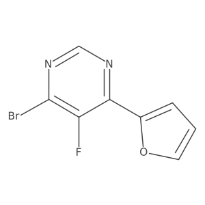 4-Bromo-5-fluoro-6-(furan-2-yl)pyrimidine Structure
