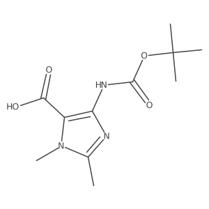 4-{[(tert-butoxy)carbonyl]amino}-1,2-dimethyl-1H-imidazole-5-carboxylic acid Structure