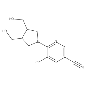 6-[3,4-Bis(hydroxymethyl)pyrrolidin-1-yl]-5-chloropyridine-3-carbonitrile结构式