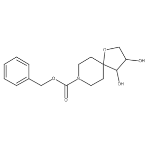 rac-benzyl (3R,4R)-3,4-dihydroxy-1-oxa-8-azaspiro[4.5]decane-8-carboxylate Structure