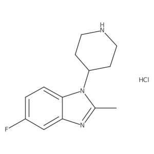 5-fluoro-2-methyl-1-(piperidin-4-yl)-1H-1,3-benzodiazole hydrochloride结构式