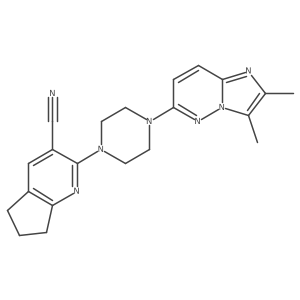 2-(4-{2,3-dimethylimidazo[1,2-b]pyridazin-6-yl}piperazin-1-yl)-5H,6H,7H-cyclopenta[b]pyridine-3-carbonitrile Structure