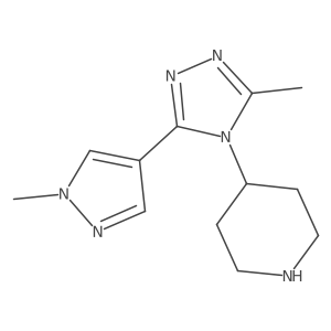 4-[3-Methyl-5-(1-methylpyrazol-4-yl)-1,2,4-triazol-4-yl]piperidine结构式