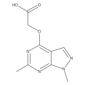 2-((1,6-Dimethyl-1H-pyrazolo[3,4-d]pyrimidin-4-yl)oxy)acetic acid结构式