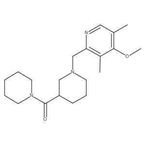 4-Methoxy-3,5-dimethyl-2-{[3-(piperidine-1-carbonyl)piperidin-1-yl]methyl}pyridine结构式
