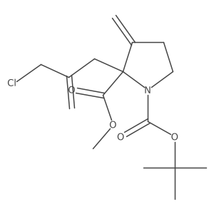 1-(Tert-butyl) 2-methyl 2-(2-(chloromethyl)allyl)-3-methylenepyrrolidine-1,2-dicarboxylate结构式