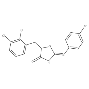 (2E)-2-[(4-bromophenyl)imino]-5-(2,3-dichlorobenzyl)-1,3-thiazolidin-4-one结构式