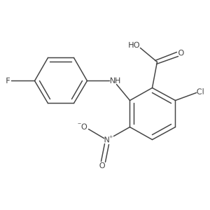 6-Chloro-2-[(4-fluorophenyl)amino]-3-nitrobenzoic acid Structure