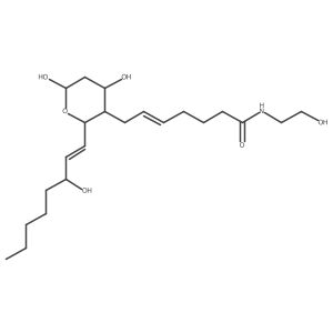 (5Z)-N-(2-Hydroxyethyl)-7-[(2R,3S,4S)-tetrahydro-4,6-dihydroxy-2-[(1E,3S)-3-hydroxy-1-octen-1-yl]-2H-pyran-3-yl]-5-heptenamide结构式