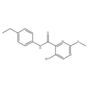 5-bromo-N-(4-ethylphenyl)-2-(methylsulfanyl)pyrimidine-4-carboxamide结构式