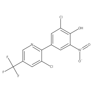 2-Chloro-4-[3-chloro-5-(trifluoromethyl)-2-pyridinyl]-6-nitrobenzenol结构式