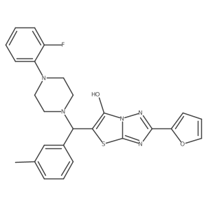 5-((4-(2-Fluorophenyl)piperazin-1-yl)(m-tolyl)methyl)-2-(furan-2-yl)thiazolo[3,2-b][1,2,4]triazol-6-ol Structure