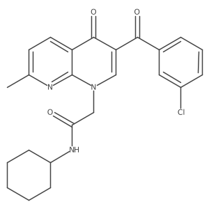 2-(3-(3-chlorobenzoyl)-7-methyl-4-oxo-1,8-naphthyridin-1(4H)-yl)-N-cyclohexylacetamide结构式