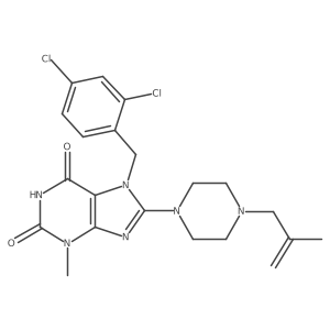 7-(2,4-dichlorobenzyl)-3-methyl-8-(4-(2-methylallyl)piperazin-1-yl)-1H-purine-2,6(3H,7H)-dione Structure