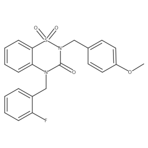 4-(2-fluorobenzyl)-2-(4-methoxybenzyl)-2H-1,2,4-benzothiadiazin-3(4H)-one 1,1-dioxide Structure