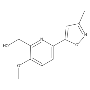 2-Hydroxymethyl-3-methoxy-6-(3-methylisoxazol-5-yl)pyridine结构式