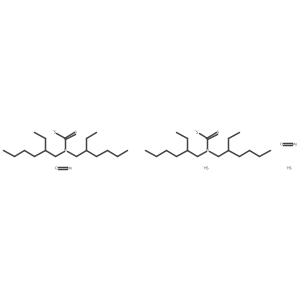 Molybdenum, bis[bis(2-ethylhexyl)carbamodithioato-kappaS,kappaS']dioxodi-mu-thioxodi- Structure