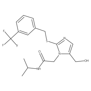 2-(5-(hydroxymethyl)-2-((3-(trifluoromethyl)benzyl)thio)-1H-imidazol-1-yl)-N-isopropylacetamide Structure
