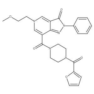 7-(4-(furan-2-carbonyl)piperazine-1-carbonyl)-5-(2-methoxyethyl)-2-phenyl-2H-pyrazolo[4,3-c]pyridin-3(5H)-one结构式