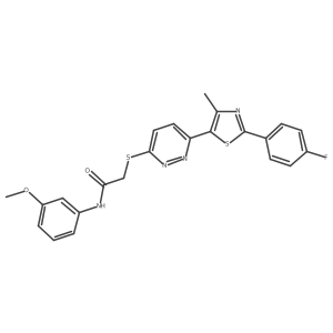 2-((6-(2-(4-fluorophenyl)-4-methylthiazol-5-yl)pyridazin-3-yl)thio)-N-(3-methoxyphenyl)acetamide Structure