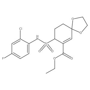Ethyl 8-(N-(2-chloro-4-fluorophenyl)sulfamoyl)-1,4-dioxaspiro[4.5]dec-6-ene-7-carboxylate Structure