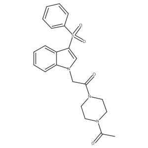 1-(4-acetylpiperazin-1-yl)-2-(3-(phenylsulfonyl)-1H-indol-1-yl)ethanone Structure
