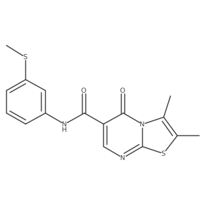 2,3-dimethyl-N-[3-(methylsulfanyl)phenyl]-5-oxo-5H-[1,3]thiazolo[3,2-a]pyrimidine-6-carboxamide结构式