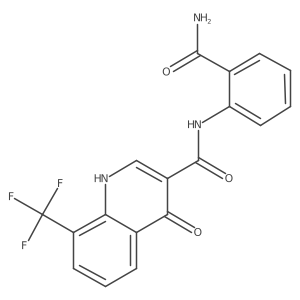 2-{[4-Hydroxy-8-(trifluoromethyl)-3-quinolyl]carbonylamino}benzamide Structure