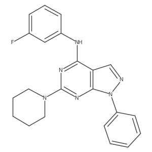 N-(3-fluorophenyl)-1-phenyl-6-(piperidin-1-yl)-1H-pyrazolo[3,4-d]pyrimidin-4-amine Structure