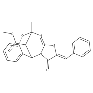 (Z)-methyl 2-benzylidene-5-methyl-1-oxo-1,2,5,11-tetrahydro-5,11-methanobenzo[g]thiazolo[2,3-d][1,3,5]oxadiazocine-13-carboxylate Structure