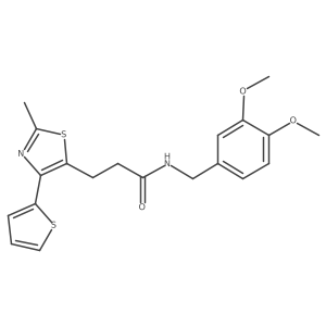 N-(3,4-dimethoxybenzyl)-3-(2-methyl-4-(thiophen-2-yl)thiazol-5-yl)propanamide结构式